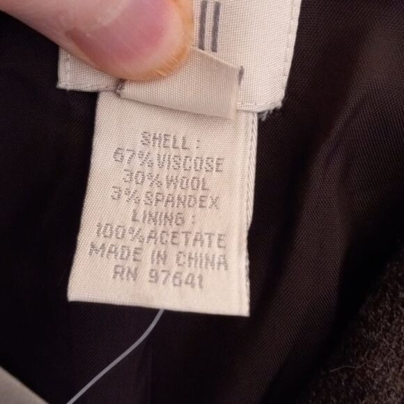 J Jill 20W Blazer Jacket Lined Snap Closure Wool Blend Oversized Brown Heather - Picture 10 of 12